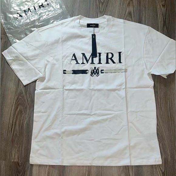AMIRI White and Black Logo T-Shirt - Picture 1 of 1